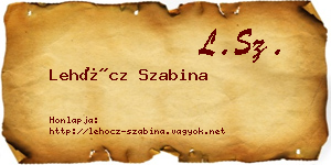 Lehőcz Szabina névjegykártya